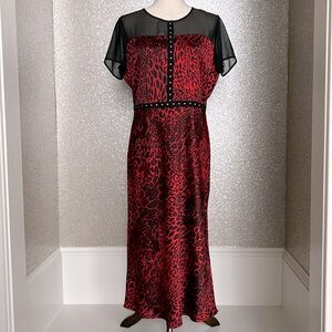 Bar III Stud-Trim Illusion Mix dress, for Macy’s.